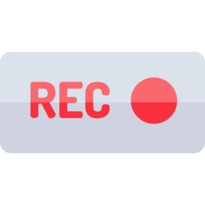 A recording button stands for compliance recording.