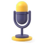A freestanding microphone symbolizes Deltapath's conference bridge.