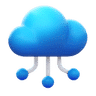 A blue cloud network represents technology companies.