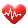 a red heart showing electrocardiogram activity in it represents hea;thcare institutions.