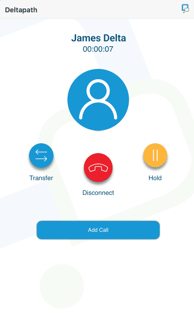 Image of Deltapath Talk's, CTI interface as integrated with Zendesk.