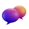 Two chat bubbles represent Deltapath's enterprise instant messaging solution for businesses.