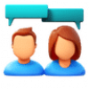 collaboration female and male icon
